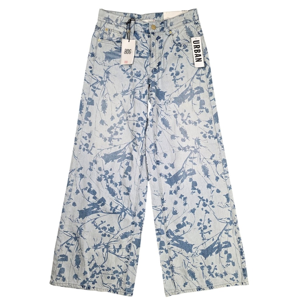 BDG Low-A-Wide Floral Print Jeans Womens 27 Baggy Cottagecore Boho Botanical